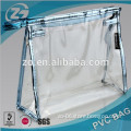 Transparent beauty case lined with shiny blue leather for girls